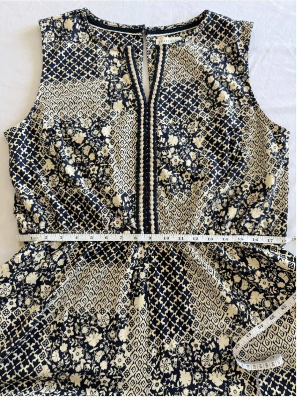Women's Brakeburn Jumpsuit Size 16 Black Beige Patterned Sleeveless - Picture 12 of 14